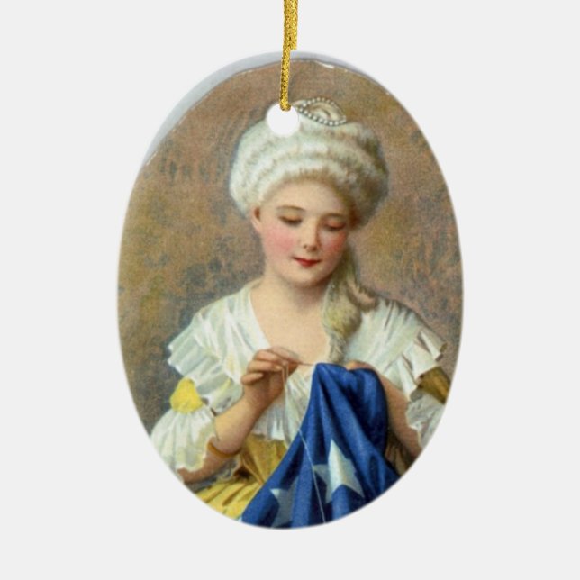 Patriotische Verzierung--Betsy Ross Keramikornament (Vorne)