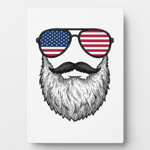 Patriotische Vintage-Bart-Sonnenbrille Grafik-Shir Fotoplatte