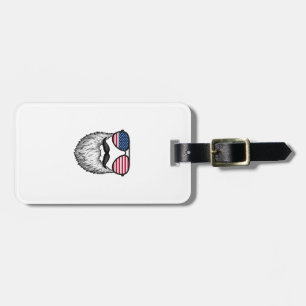 Patriotische Vintage-Bart-Sonnenbrille Grafik-Shir Gepäckanhänger