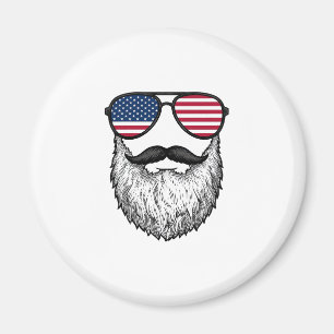 Patriotische Vintage-Bart-Sonnenbrille Grafik-Shir Magnet