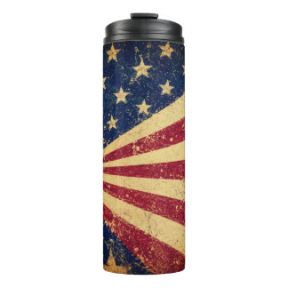 Patriotische Vintage-USA-Flagge 4. Juli Thermosbecher