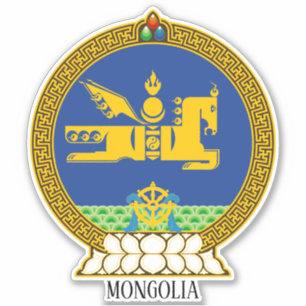 Patriotische Wappendecke der Mongolei Aufkleber