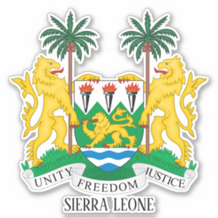 Patriotische Wappenküste Sierra Leones Aufkleber
