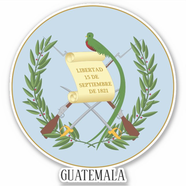 Patriotische Wappenpolizei Guatemalas Aufkleber (Vorderseite)