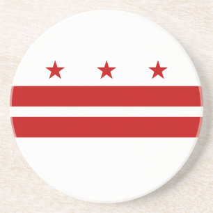 Patriotische Washington DC Staatsflagge Getränkeuntersetzer