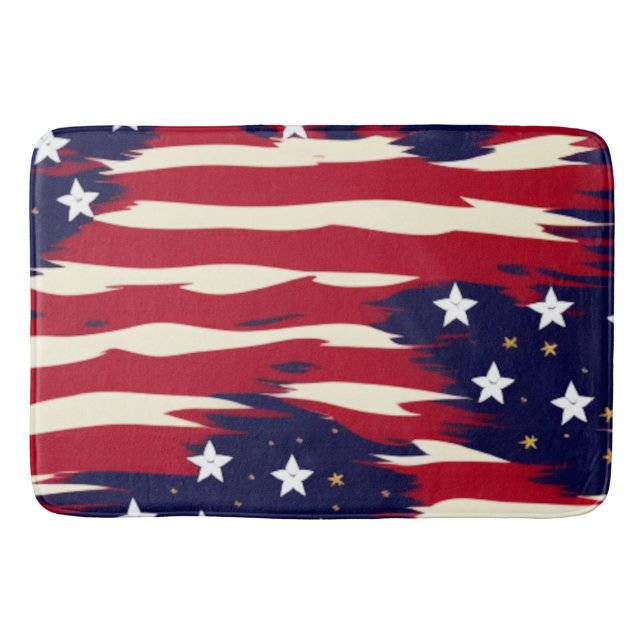 Patriotische Waves Badematte (Vorderseite)