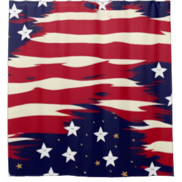 Patriotische Waves Duschvorhang