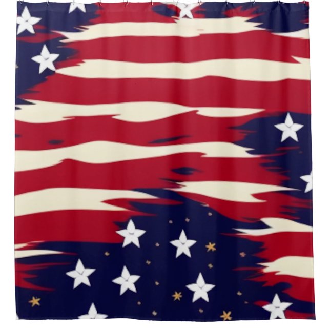 Patriotische Waves Duschvorhang (Vorderseite)