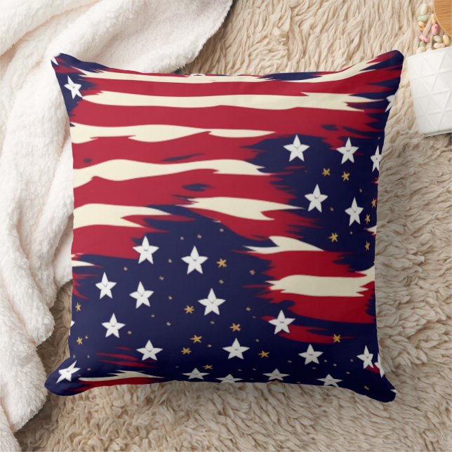Patriotische Waves Kissen (Decke)