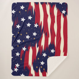 Patriotische Waves Sherpadecke