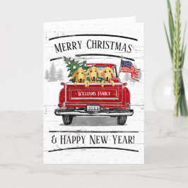 Patriotische Weihnachten Vintage rote LKW Fahne Hu