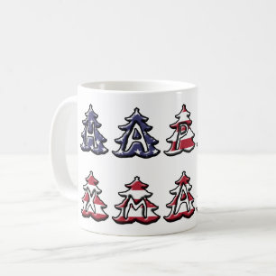 Patriotische Weihnachtsbaumen Happy XMAS Kaffeetasse