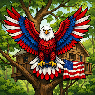 Patriotische Weihnachtskarte mit Adler Karte