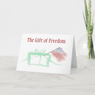 Patriotische Weihnachtskarte Watercolor - Ver. 4 Feiertagskarte