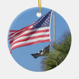 Patriotische Weihnachtsverzierung Keramik Ornament