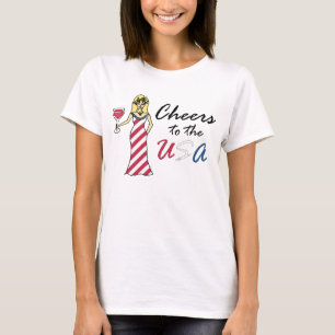 Patriotische Wein-Göttin "Beifall in die USA" T-Shirt