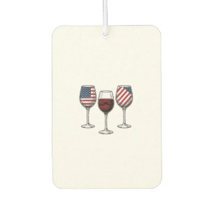 Patriotische Weingläser Vintage-Vector-Shirt-Desig Autolufterfrischer