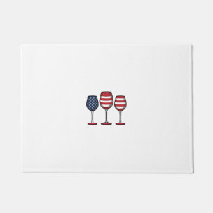 Patriotische Weingläser Vintage-Vector-Shirt-Desig Fußmatte
