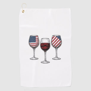 Patriotische Weingläser Vintage-Vector-Shirt-Desig Golfhandtuch