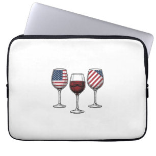 Patriotische Weingläser Vintage-Vector-Shirt-Desig Laptopschutzhülle
