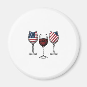 Patriotische Weingläser Vintage-Vector-Shirt-Desig Magnet