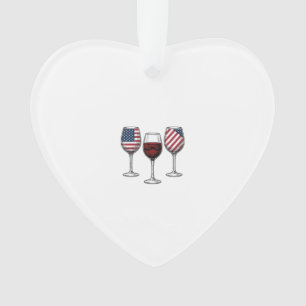 Patriotische Weingläser Vintage-Vector-Shirt-Desig Ornament