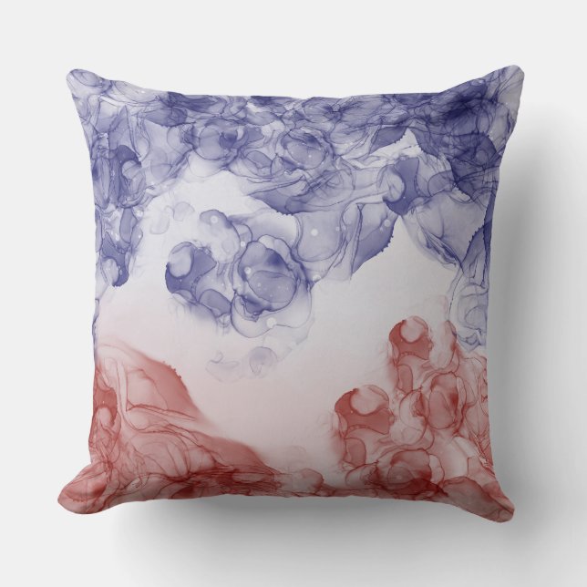 PATRIOTISCHE WEISSE BLAU ABSTRAKT KISSEN (Vorderseite)