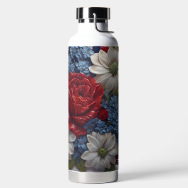 PATRIOTISCHE WEISSE BLAUE BLUME FLACHEN TRINKFLASCHE