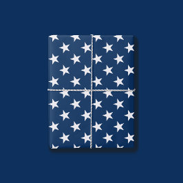 Patriotische weiße Sterne Marineblau Amerikanisch Geschenkpapier