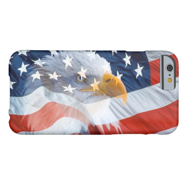 Patriotische Weißkopfseeadler-amerikanische Flagge Case-Mate iPhone Hülle (Rückseite Horizontal)