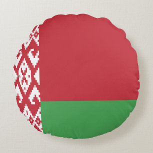 Patriotische weißrussische Flagge Runde Kissen