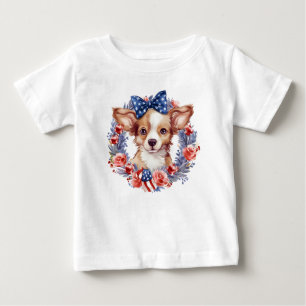 Patriotische Welpe 4. Juli USA Unabhängigkeitstag Baby T-shirt