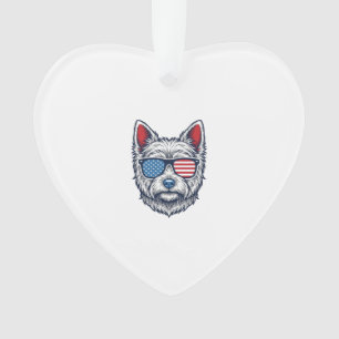 Patriotische Westie-Hundesonnenbrille Vintage-Vekt Ornament