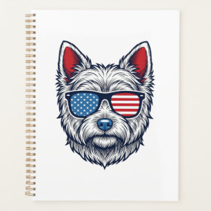 Patriotische Westie-Hundesonnenbrille Vintage-Vekt Planer