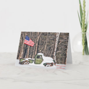 Patriotische Winterweihnachtskarte Feiertagskarte