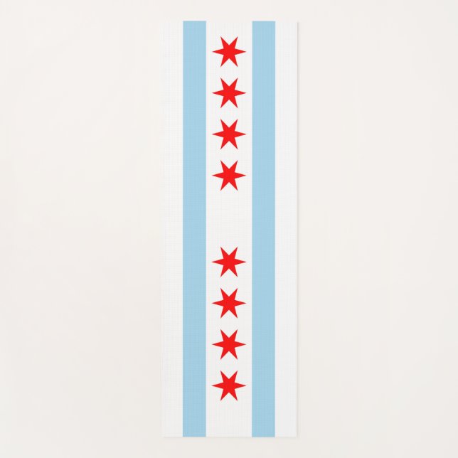 Patriotische Yoga Mats mit Flagge von Chicago City Yogamatte (Vorderseite)