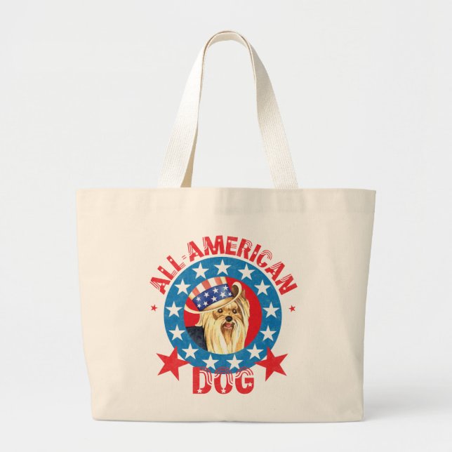 Patriotische Yorkie Jumbo Stoffbeutel (Vorne)