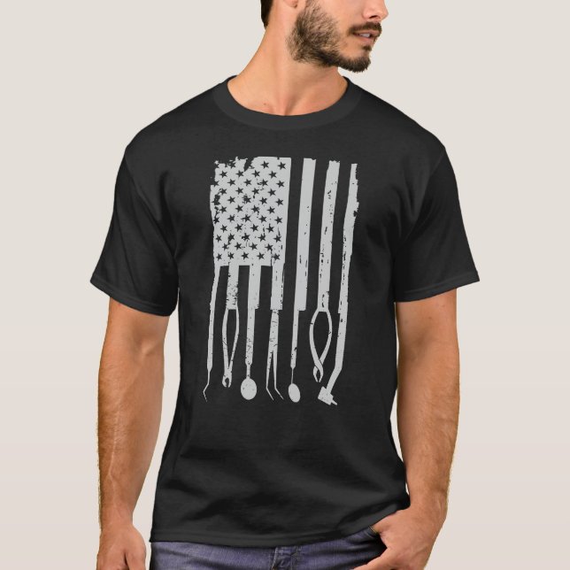 Patriotische Zahnarzt-Zahnarzthelfer-amerikanische T-Shirt (Vorderseite)