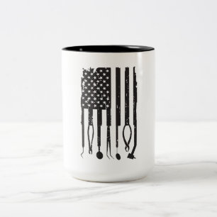 Patriotische Zahnarzt-Zahnarzthelfer-amerikanische Zweifarbige Tasse
