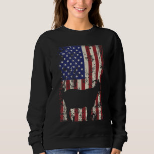 Patriotische Ziege 4. Juli Amerikanische Flagge Sweatshirt