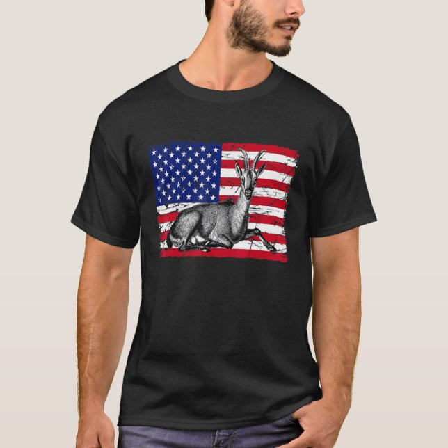 Patriotische Ziege 4. Juli Jungen Ziege Amerika T-Shirt (Vorderseite)