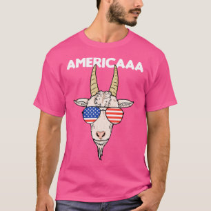 Patriotische Ziege 4. Juli Männer Jungs Funny Goat T-Shirt