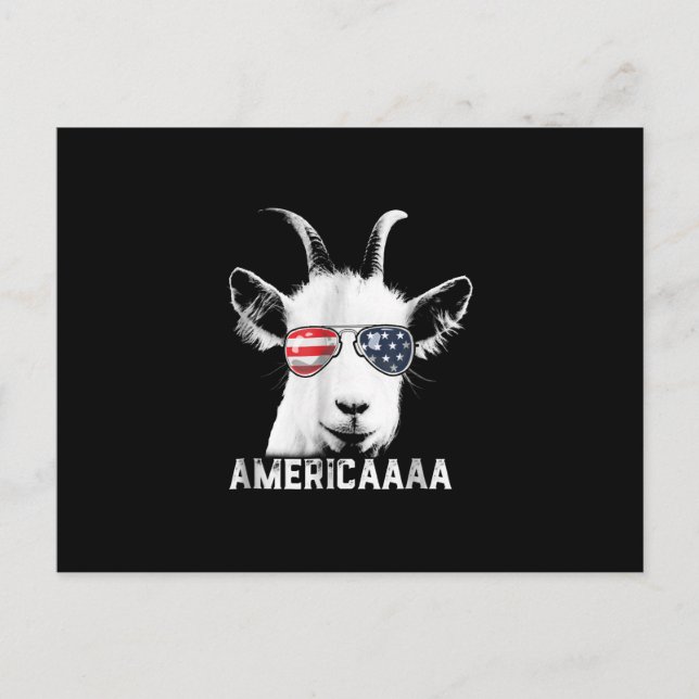 Patriotische Ziege Funny Goat America Ankündigungspostkarte (Vorderseite)
