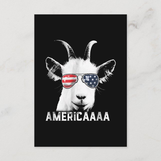 Patriotische Ziege Funny Goat America Begleitkarte (Vorderseite)
