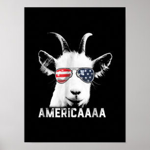 Patriotische Ziege Funny Goat America Poster