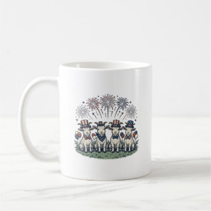 Patriotische Ziegen Feuerwerk Vintage-Shirt Design Kaffeetasse