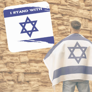 Patriotische zionistische Flagge I mit Israel-Aufk Quadratischer Aufkleber