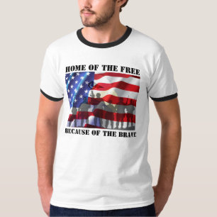 Patriotische Zuhause des Freien wegen der Tapferke T-Shirt