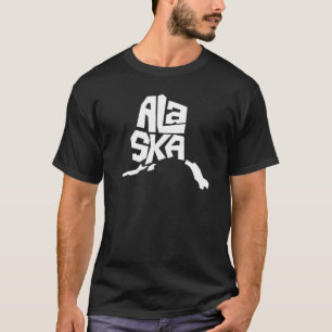 Patriotische Zuhause-Karte Alaska Textform T-Shirt