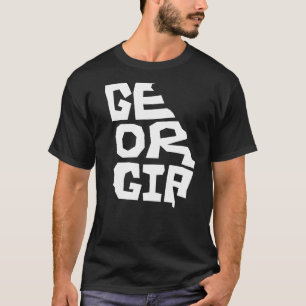 Patriotische Zuhause Staat-Karte Georgien Textform T-Shirt